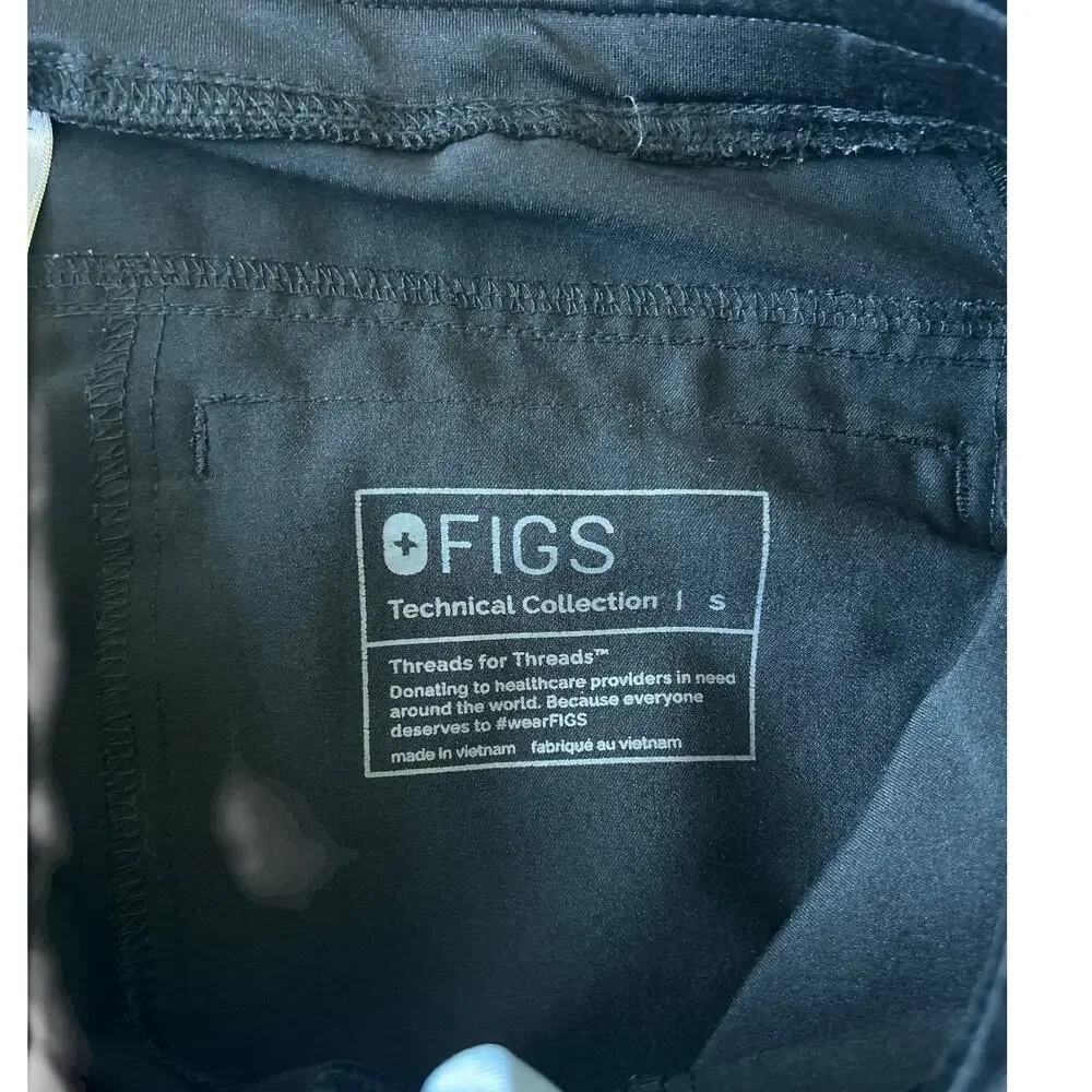NEW Figs Black Axim Cargo Scrub Pants Men’s Small